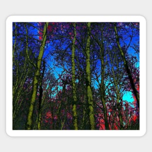 Trees in dark jewel tones Sticker